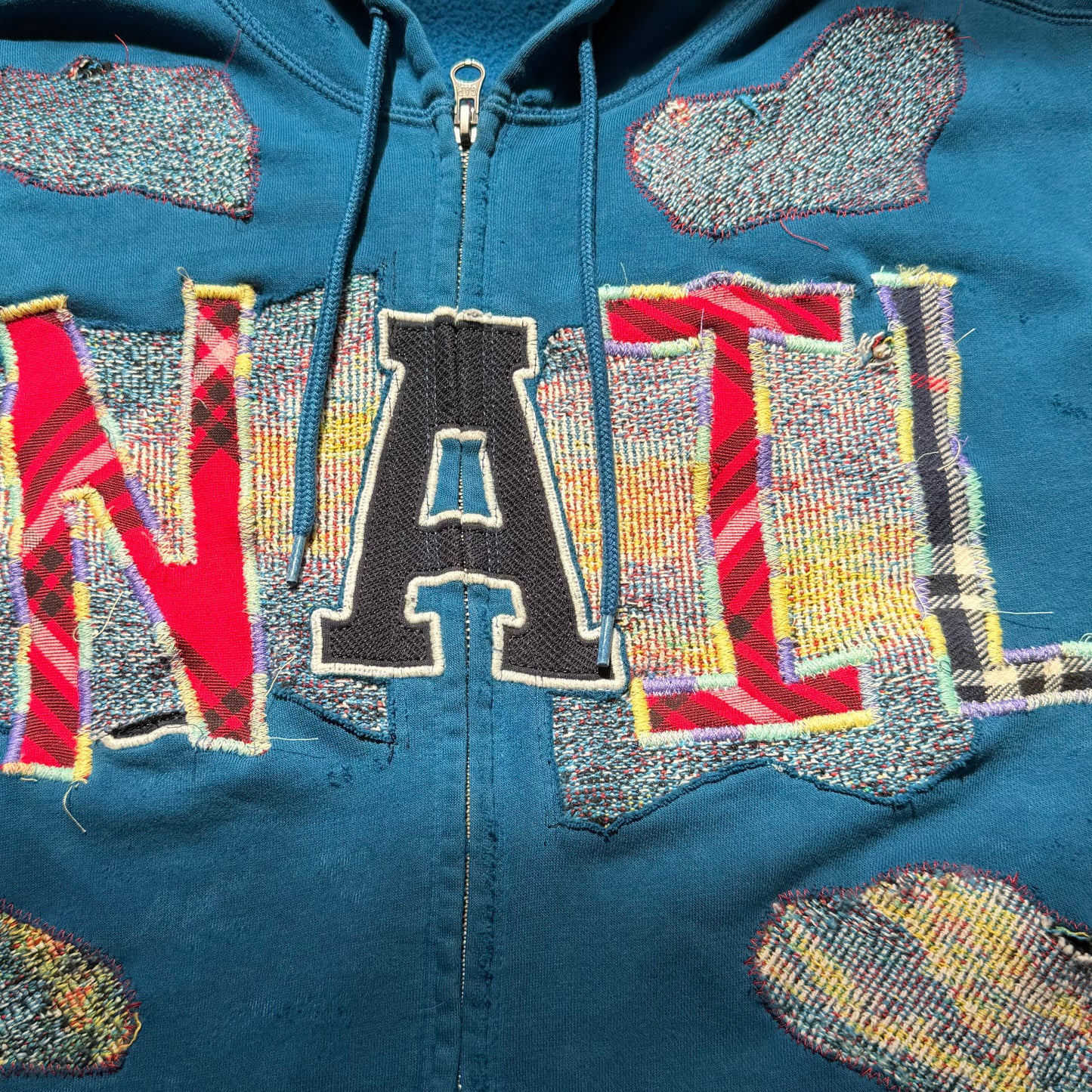 Nail sunset patch work hoodie(large)