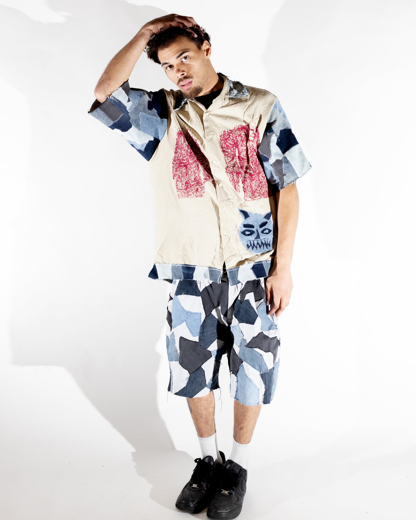 Denim Patchwork shorts