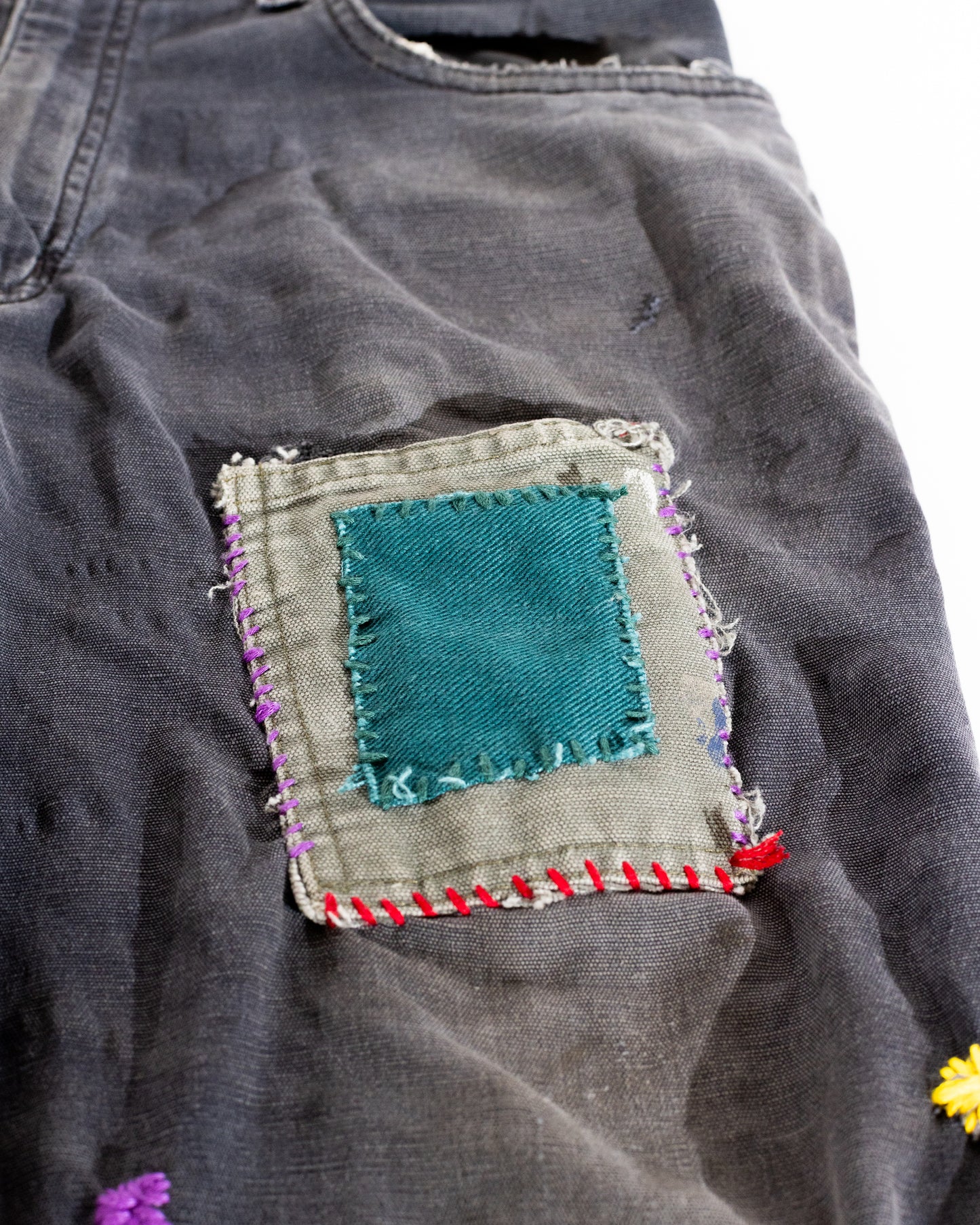 Triple pocket flower pants (flaired)