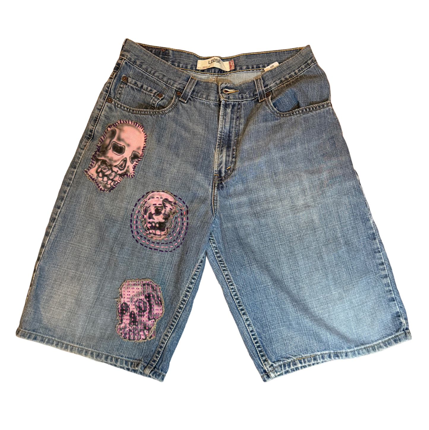 Pink Skull Jorts (w 33)