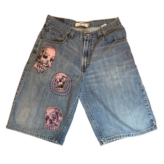 Pink Skull Jorts (w 33)