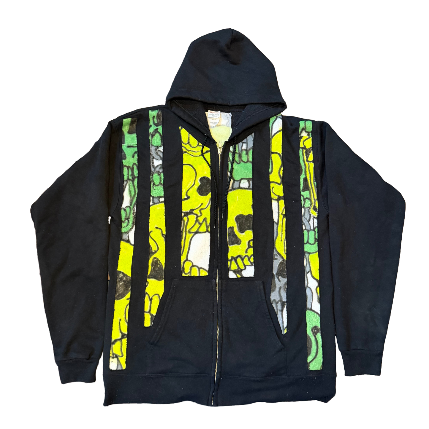 Striped Airbrush Skull Hoodie (medium)