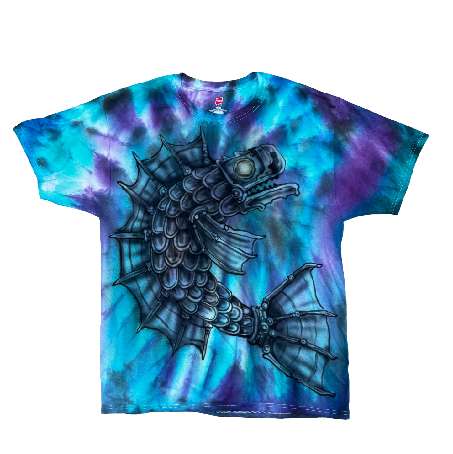 Tie Dye Robot Fish Tee(large)