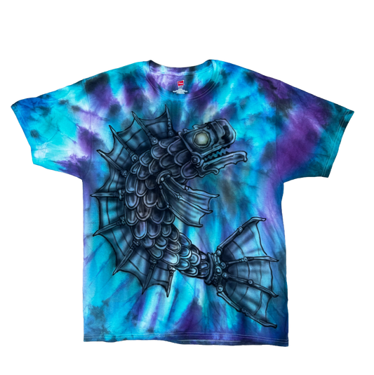 Tie Dye Robot Fish Tee(large)