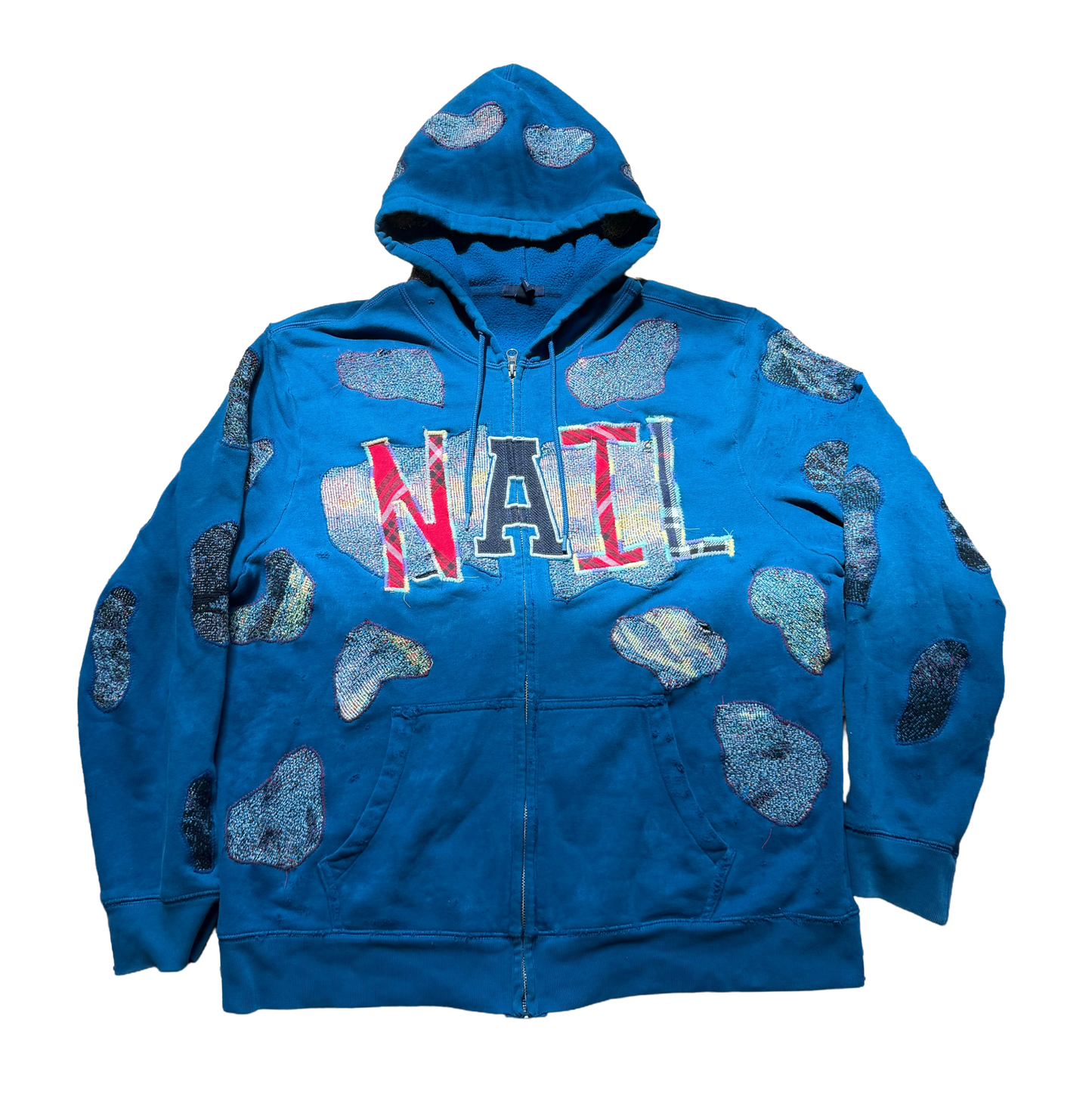 Nail sunset patch work hoodie(large)