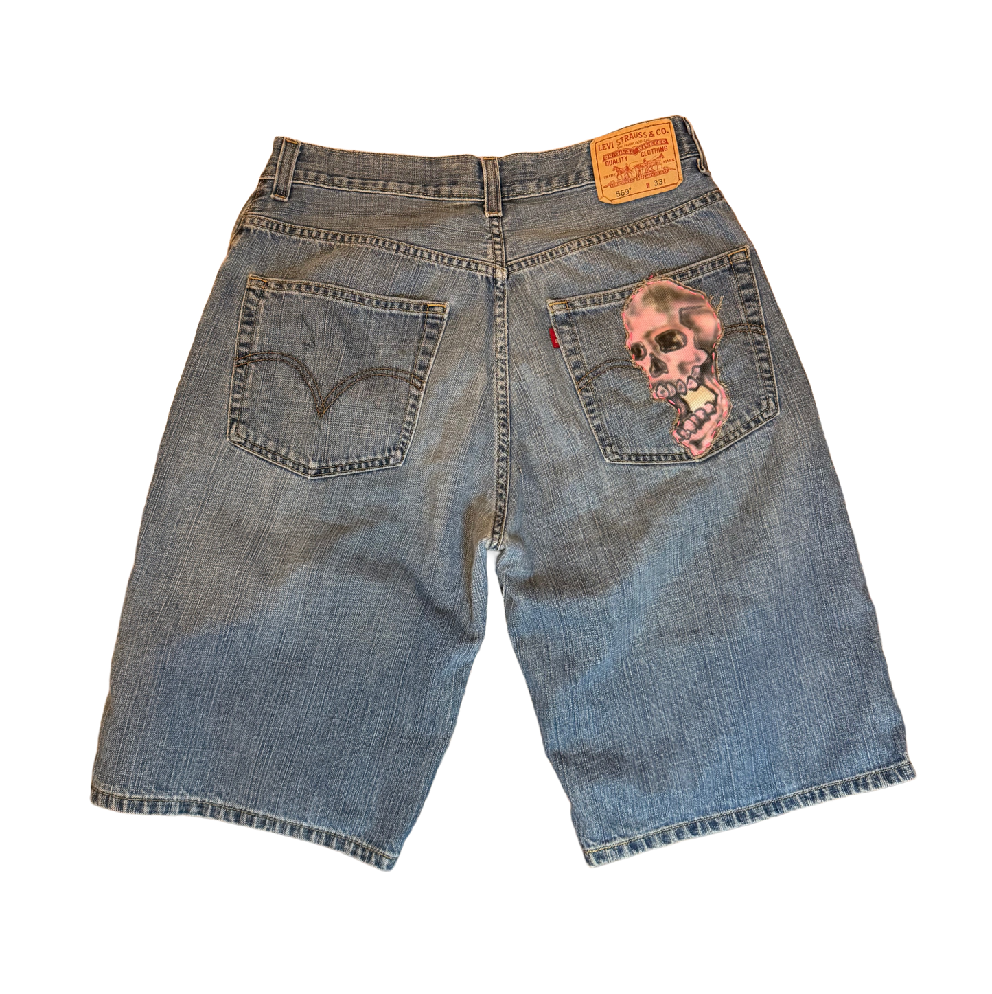 Pink Skull Jorts (w 33)