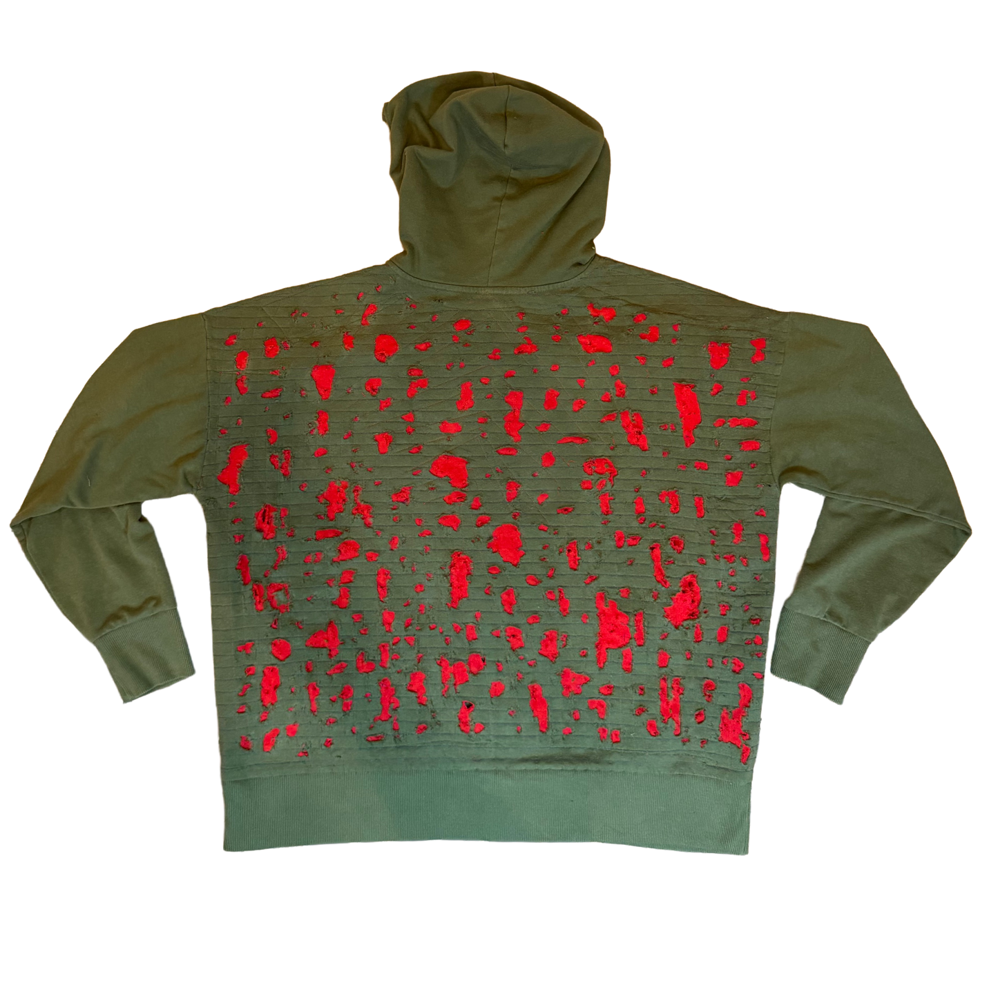 Red Thrashed Gridwork Hoodie (medium)