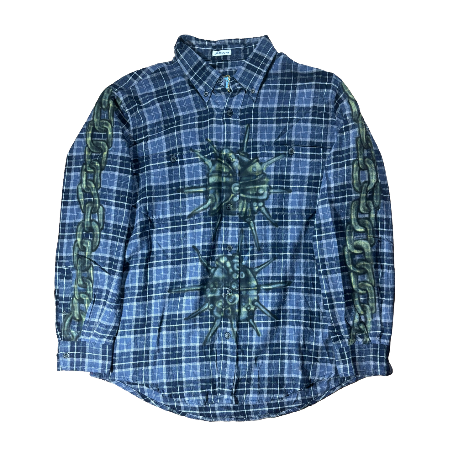 Blue Spikeball Flannel(large)